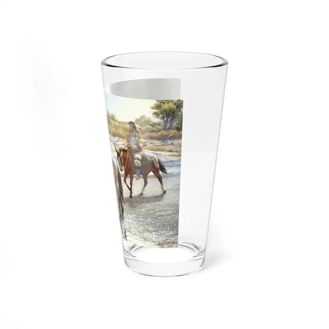 Bill Holm - Untitled 7 (Native Americans in Art) Pint Glass 16oz - Go Mug Yourself