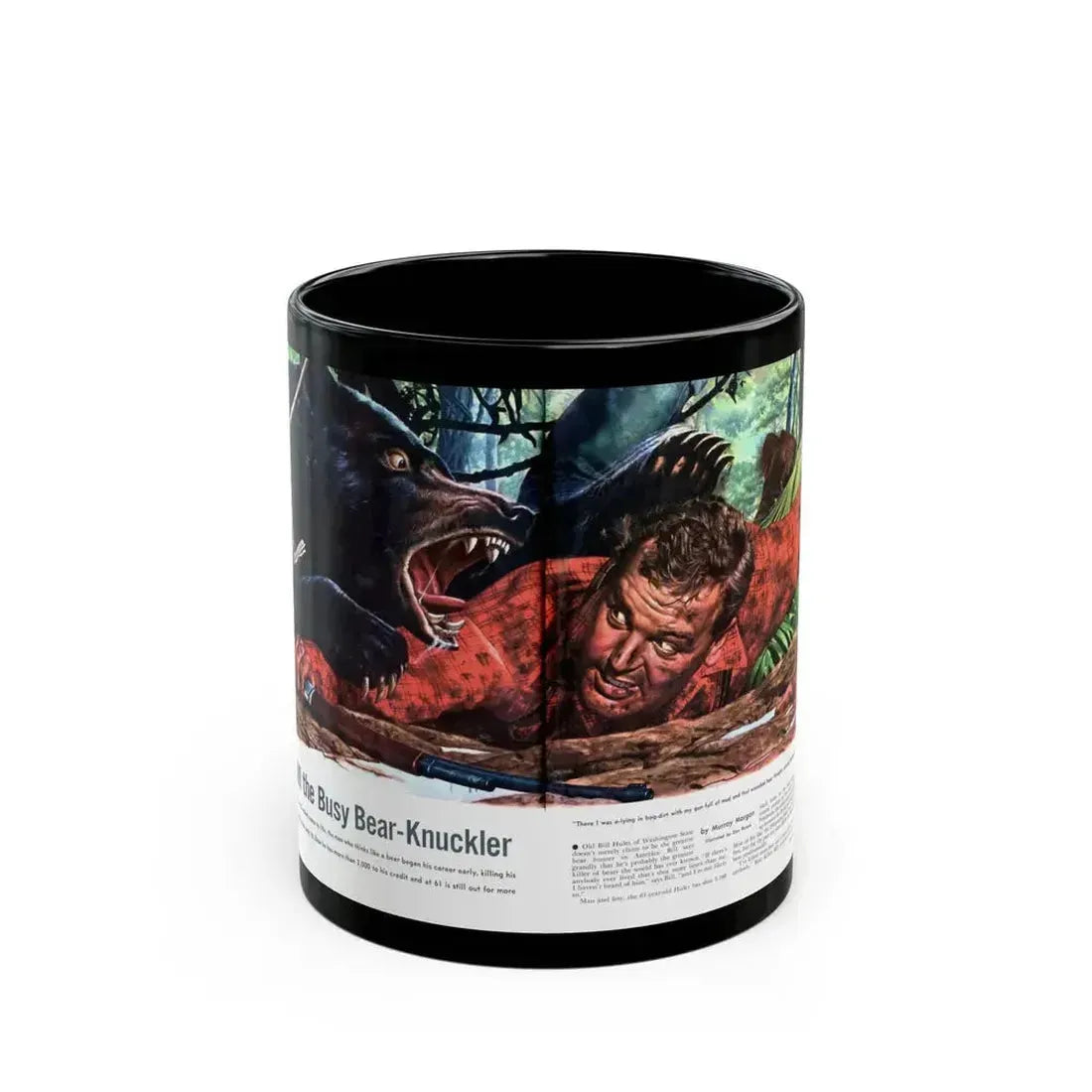 Bill the Busy Bear-Knuckler, Cavalier, November 1960 - Black Coffee Mug 11oz - Go Mug Yourself