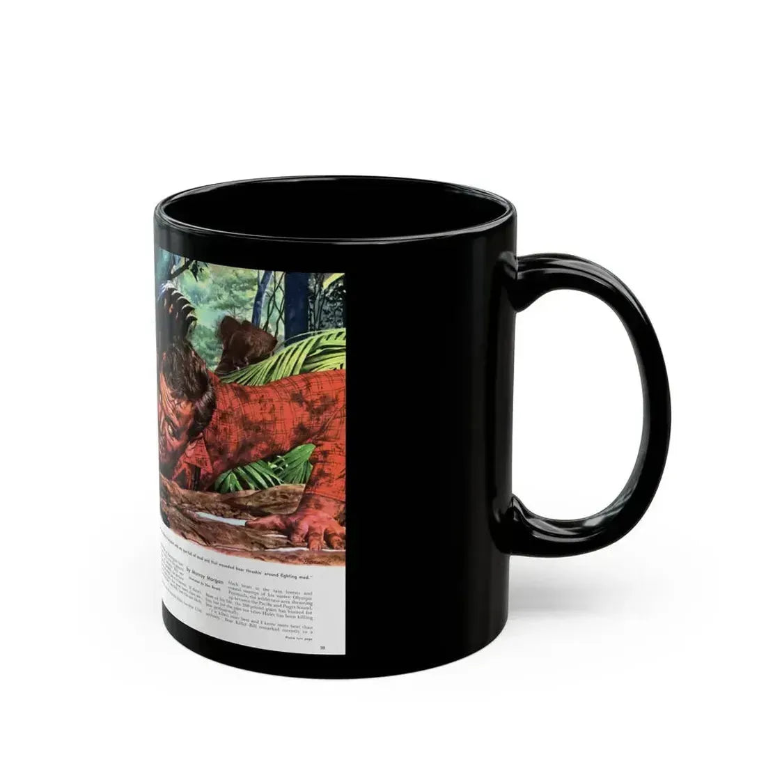 Bill the Busy Bear-Knuckler, Cavalier, November 1960 - Black Coffee Mug - Go Mug Yourself