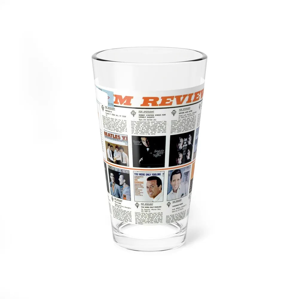 Billboard Album Reviews 1965 02 (Music Poster) Pint Glass 16oz-16oz-Go Mug Yourself