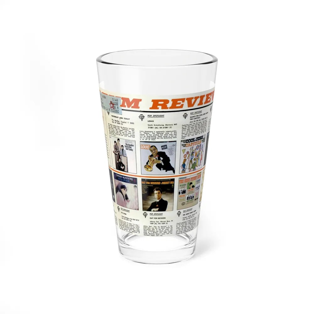 Billboard Album Reviews 1966 02 (Music Poster) Pint Glass 16oz-16oz-Go Mug Yourself