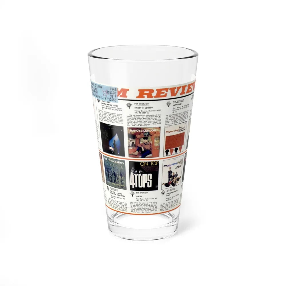 Billboard Album Reviews 1966 04 (Music Poster) Pint Glass 16oz-16oz-Go Mug Yourself