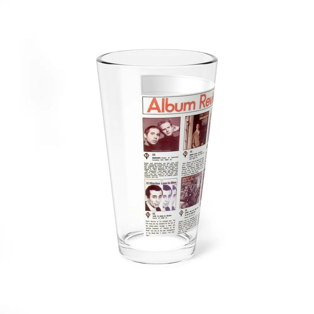 Billboard Album Reviews 1968 01 (Music Poster) Pint Glass 16oz-Go Mug Yourself