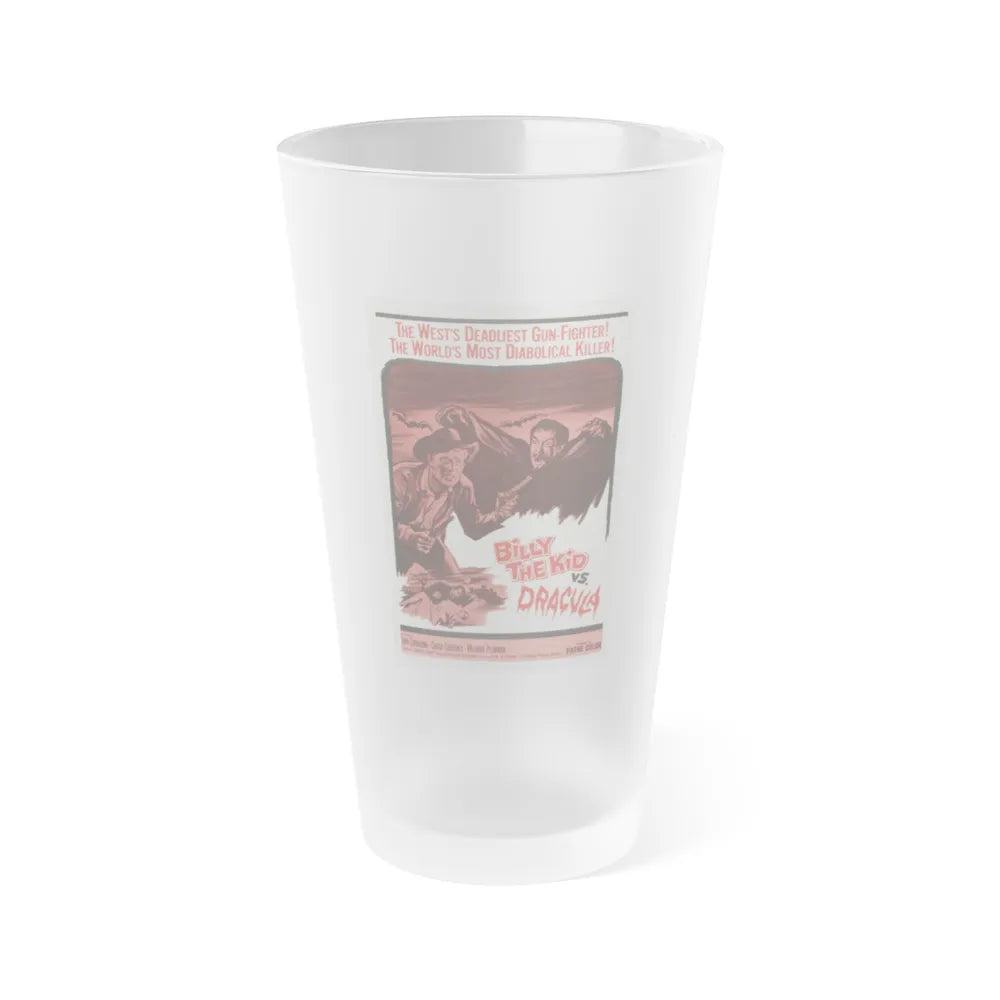 BILLY THE KID VS DRACULA 1966 Movie Poster - Frosted Pint Glass 16oz-16oz-Frosted-Go Mug Yourself