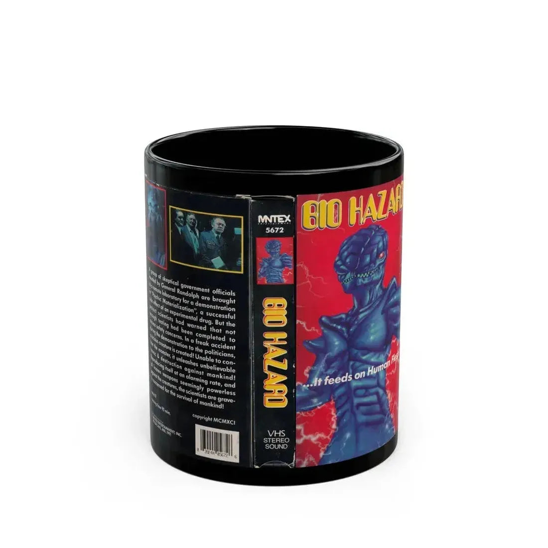 BIO HAZARD (VHS COVER) - Black Coffee Mug 11oz - Go Mug Yourself