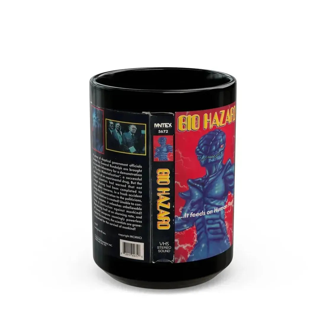 BIO HAZARD (VHS COVER) - Black Coffee Mug 15oz - Go Mug Yourself