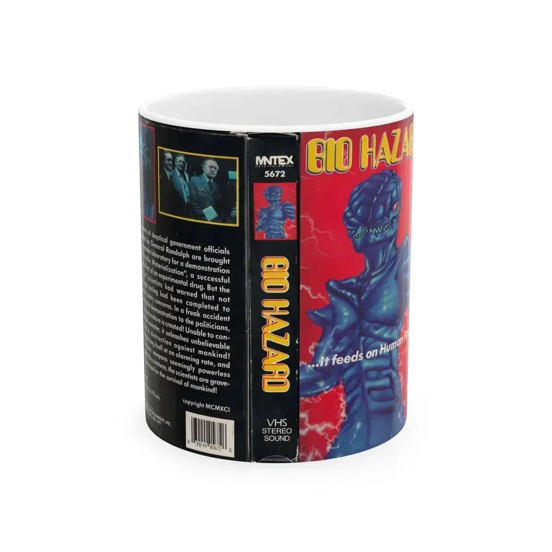 BIO HAZARD (VHS COVER) - White Coffee Mug 11oz - Go Mug Yourself