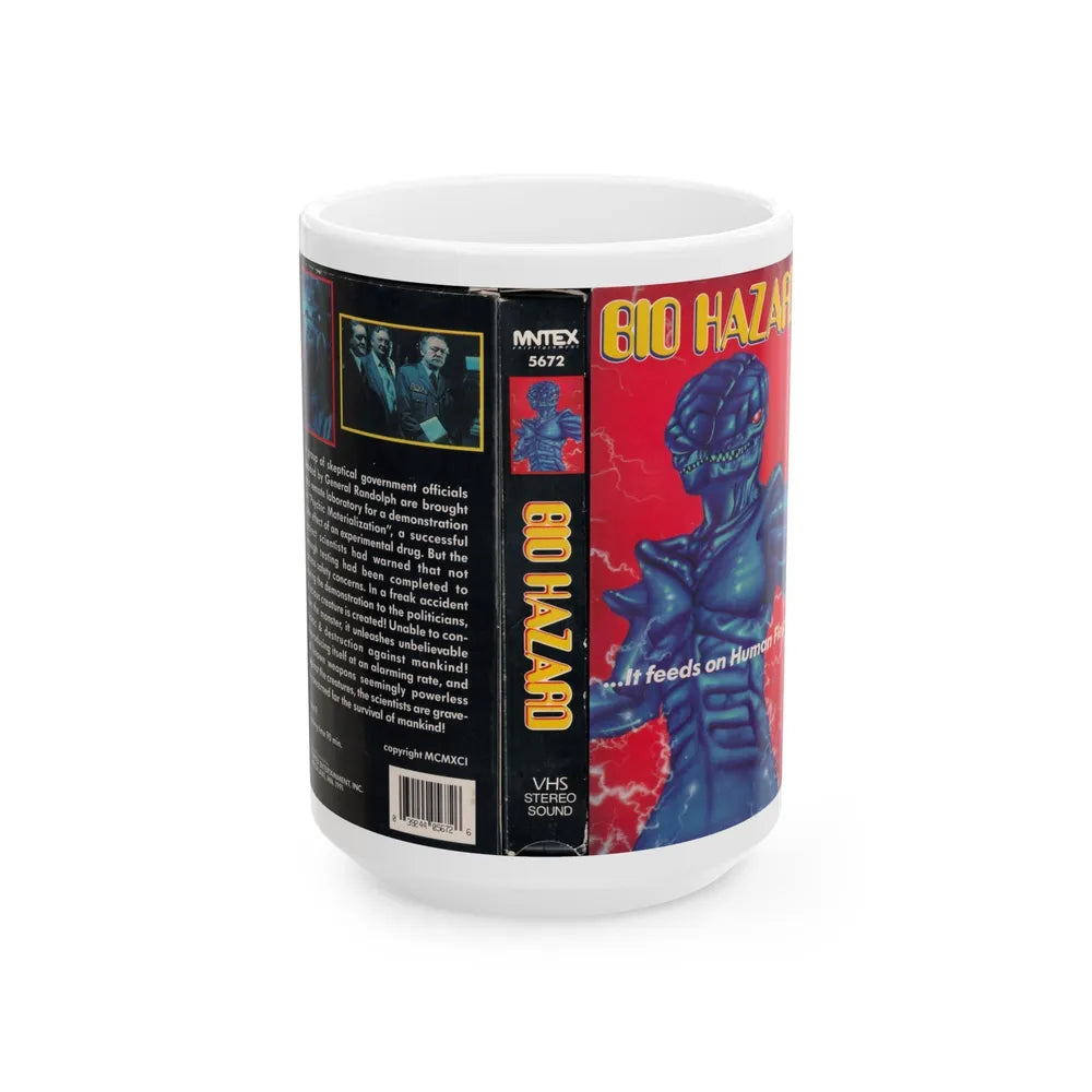 BIO HAZARD (VHS COVER) - White Coffee Mug-15oz-Go Mug Yourself