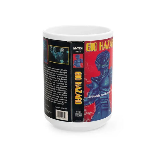 BIO HAZARD (VHS COVER) - White Coffee Mug 15oz - Go Mug Yourself