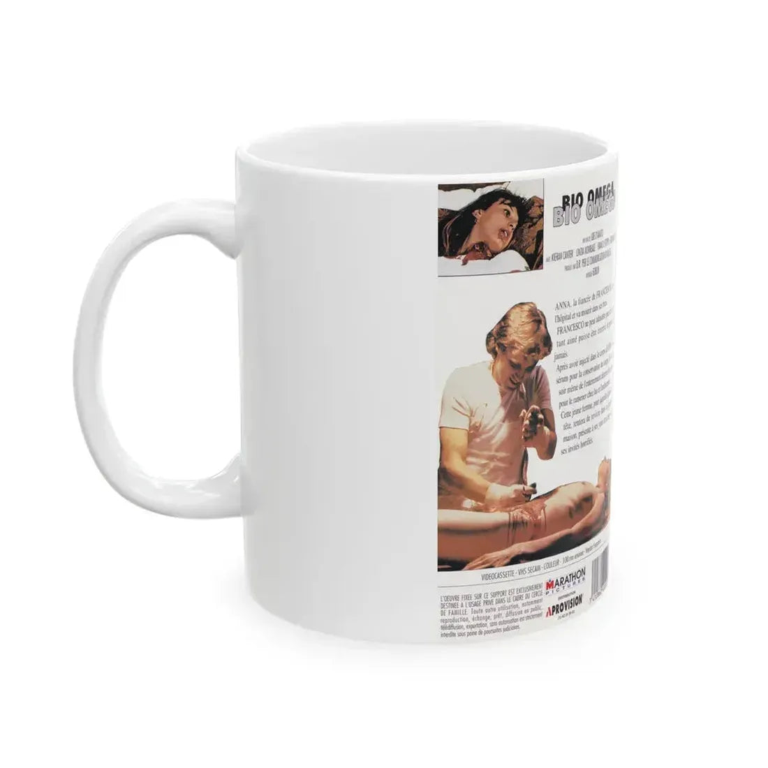 BIO OMEGA (VHS COVER) - White Coffee Mug - Go Mug Yourself