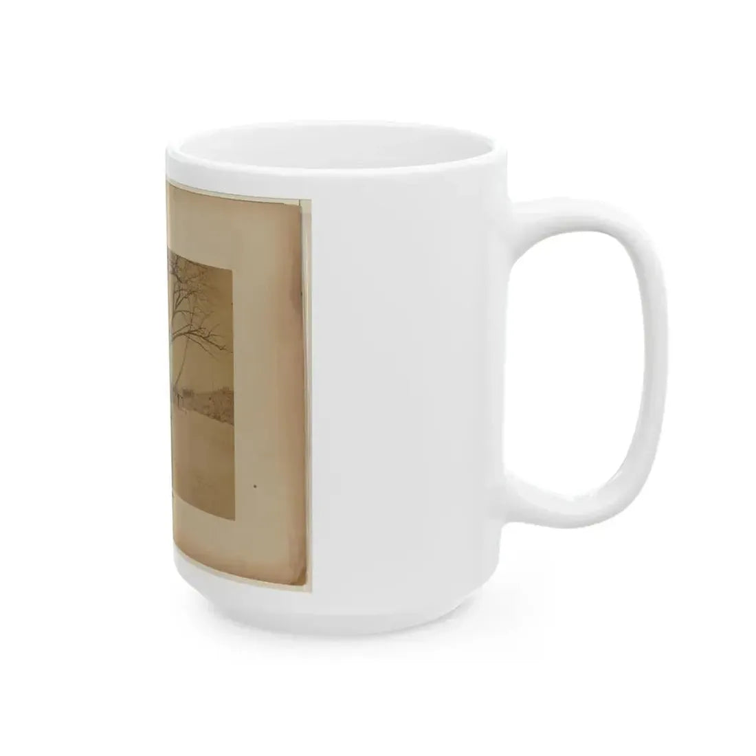 Bird's Eye View Of Bull Run Bridge, Looking Up Stream (U.S. Civil War) White Coffee Mug - Go Mug Yourself