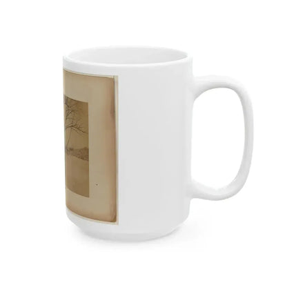 Bird's Eye View Of Bull Run Bridge, Looking Up Stream (U.S. Civil War) White Coffee Mug - Go Mug Yourself