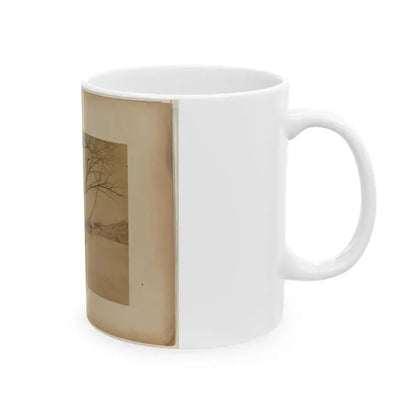 Bird's Eye View Of Bull Run Bridge, Looking Up Stream (U.S. Civil War) White Coffee Mug - Go Mug Yourself
