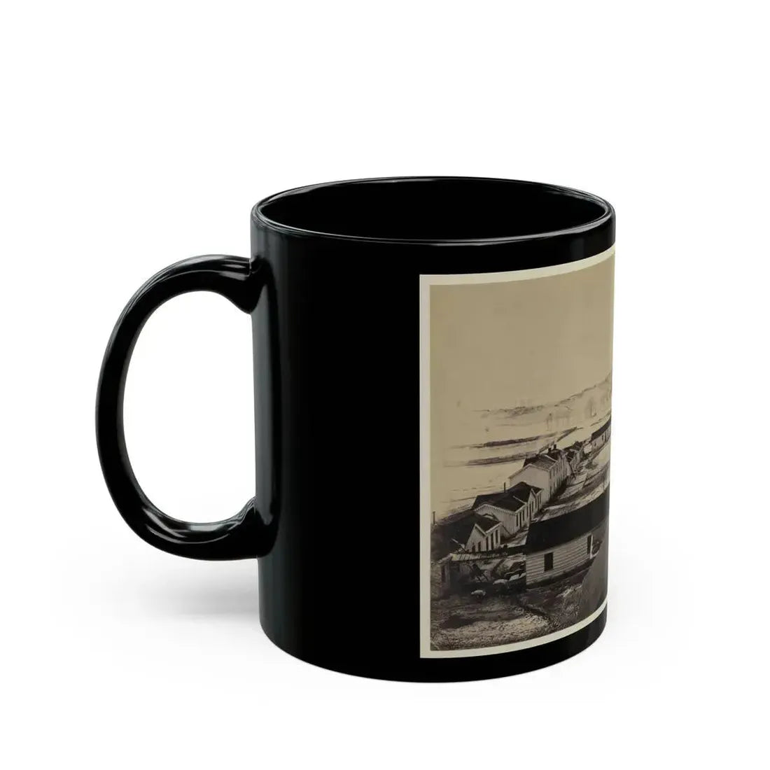 Bird's-Eye View Of Sickel Hospital, Alexandria, Va. (U.S. Civil War) Black Coffee Mug - Go Mug Yourself