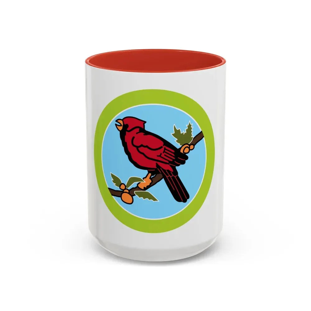 Bird Study (Boy Scout Merit Badge) Accent Coffee Mug 15oz Red - Go Mug Yourself