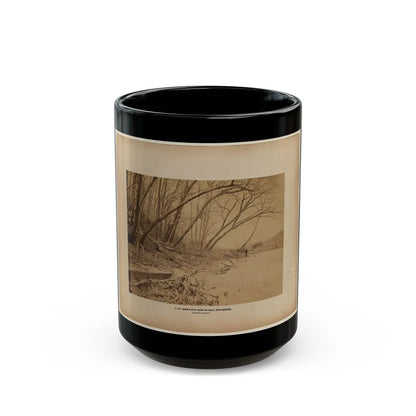 Bird's Eye View Of Bull Run Bridge, Looking Up Stream (U.S. Civil War) Black Coffee Mug-15oz-Go Mug Yourself