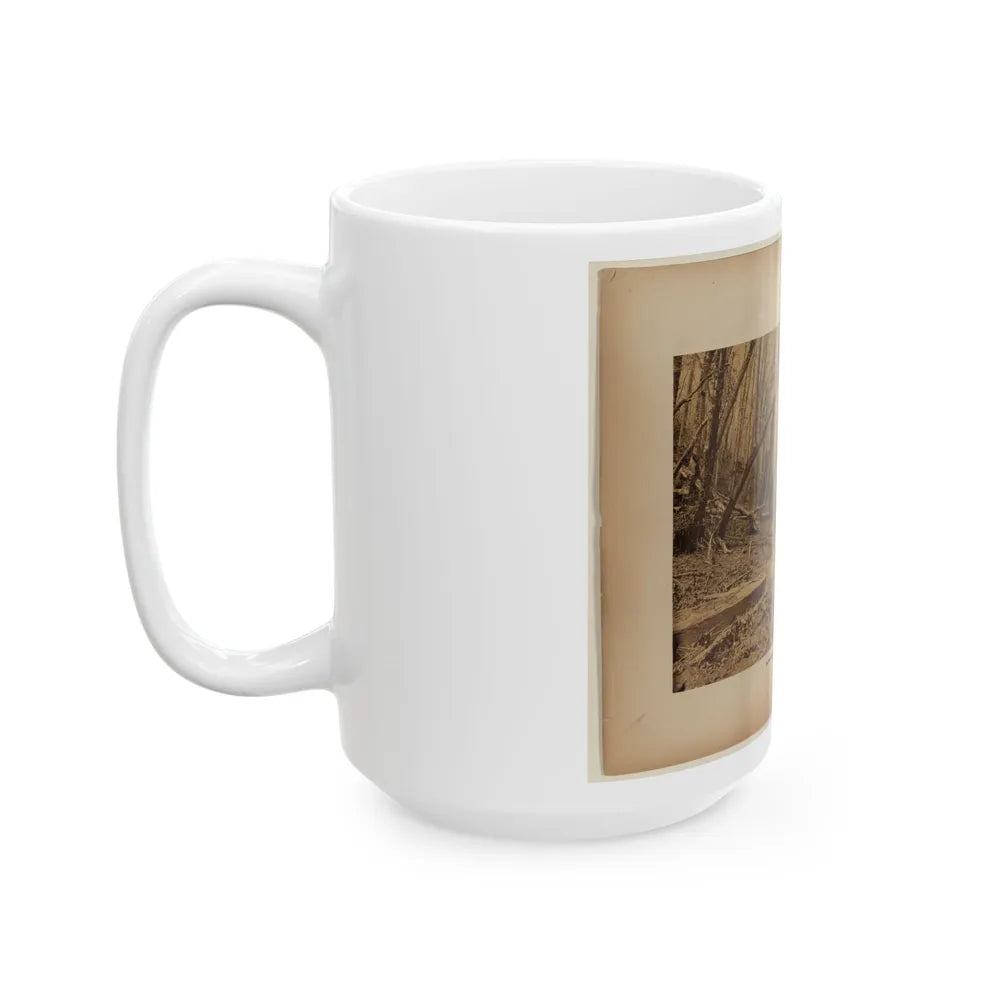 Bird's Eye View Of Bull Run Bridge, Looking Up Stream (U.S. Civil War) White Coffee Mug-Go Mug Yourself