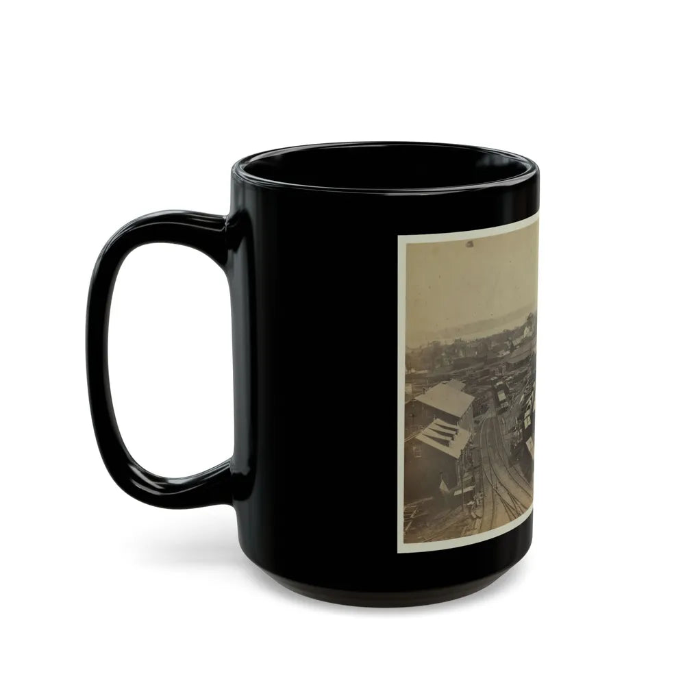 Bird's Eye View Of Machine Shops, With East Yard Of Orange & Alexandria Railroad (U.S. Civil War) Black Coffee Mug-Go Mug Yourself