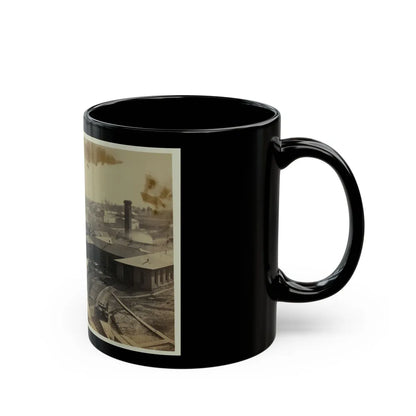 Bird's Eye View Of Machine Shops, With East Yard Of Orange & Alexandria Railroad (U.S. Civil War) Black Coffee Mug-Go Mug Yourself