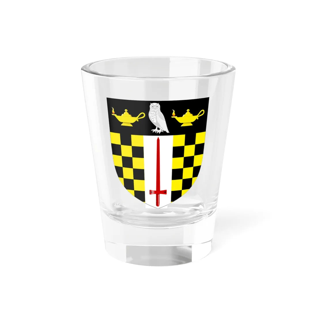 Birkbeck College London arms (United Kingdom) (Coat of Arms) Shot Glass 1.5oz 1.5oz - Go Mug Yourself