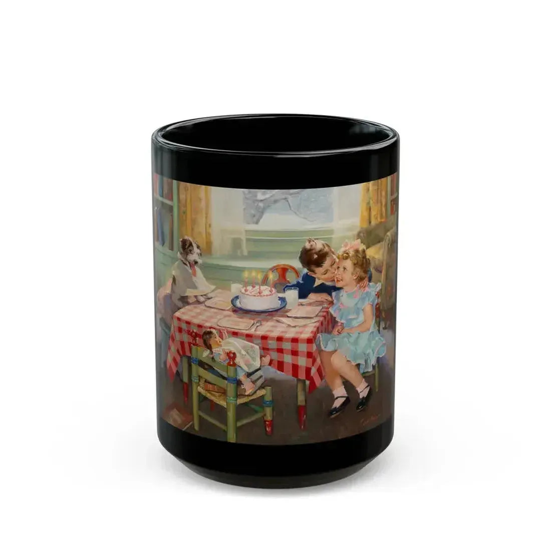 Birthday Kisses - Black Coffee Mug 15oz - Go Mug Yourself