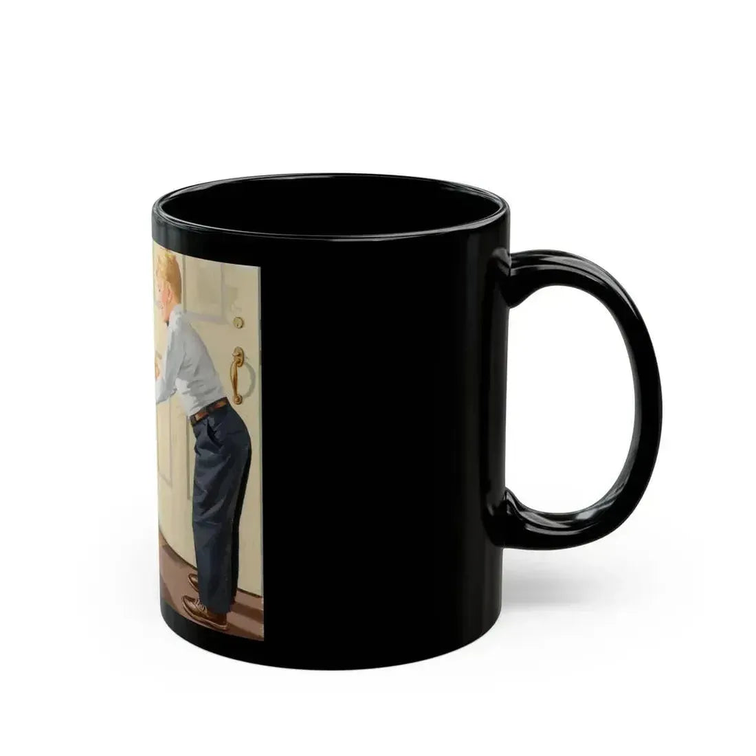 Birthday Party, Dick and Jane illustration - Black Coffee Mug - Go Mug Yourself