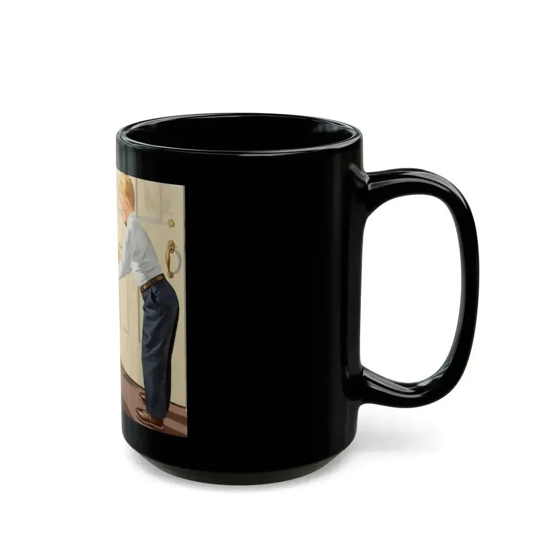 Birthday Party, Dick and Jane illustration - Black Coffee Mug - Go Mug Yourself