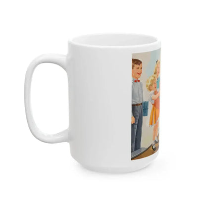 Birthday Party, Dick and Jane illustration - White Coffee Mug - Go Mug Yourself
