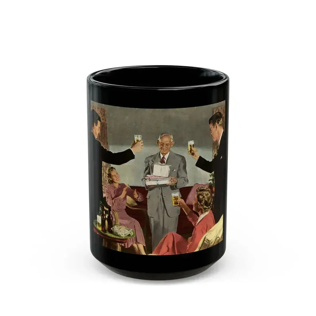 Birthday Party For Dad, 1949 - Black Coffee Mug 15oz - Go Mug Yourself