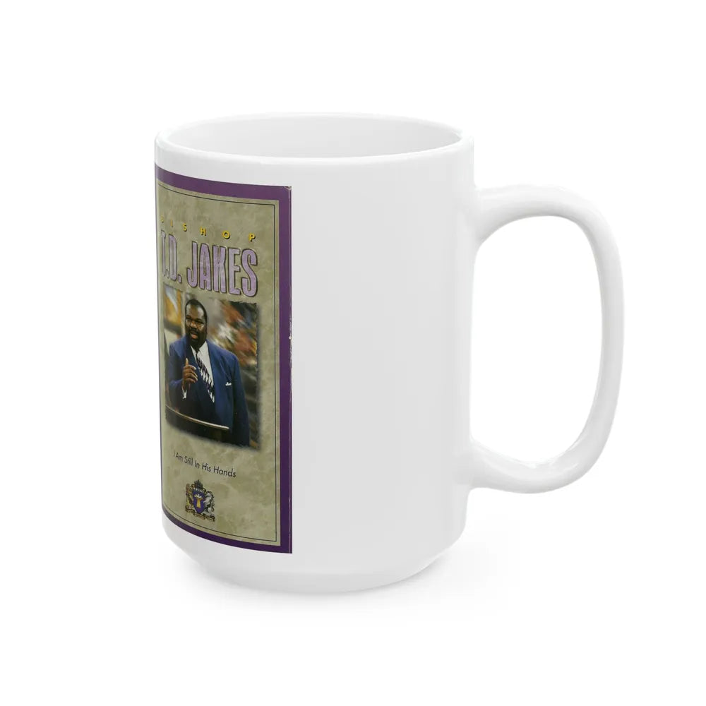 BISHOP TD JAKES I AM STILL IN HIS HANDS (VHS COVER) - White Coffee Mug-Go Mug Yourself