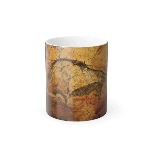 Bison from Magdalenian occupation of Altamira Cave In black charcoal, c 16500 BC - Color Changing Mug 11oz 11oz - Go Mug Yourself
