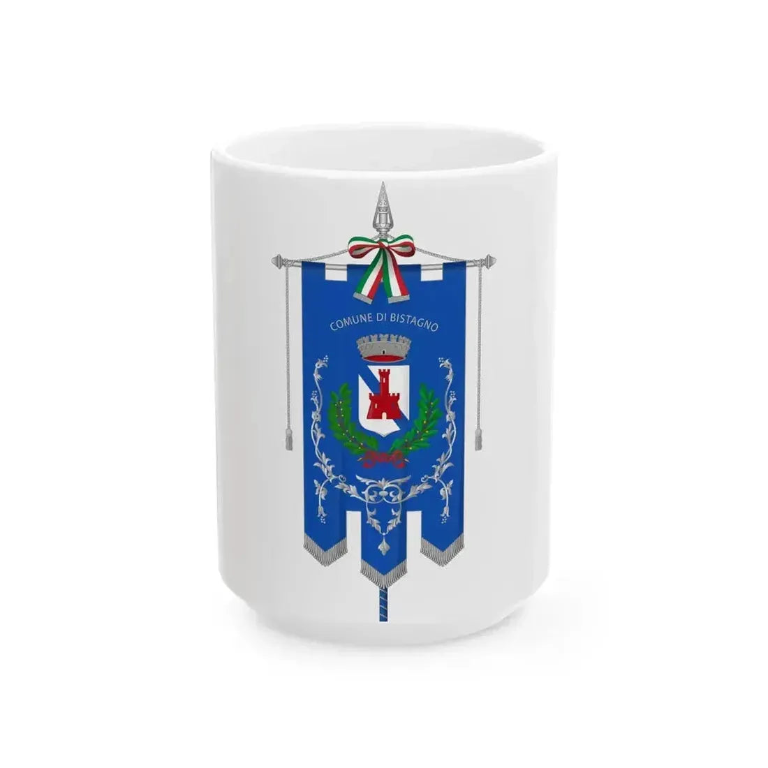 Bistagno-Gonfalone (Italy) White Coffee Mug 15oz - Go Mug Yourself