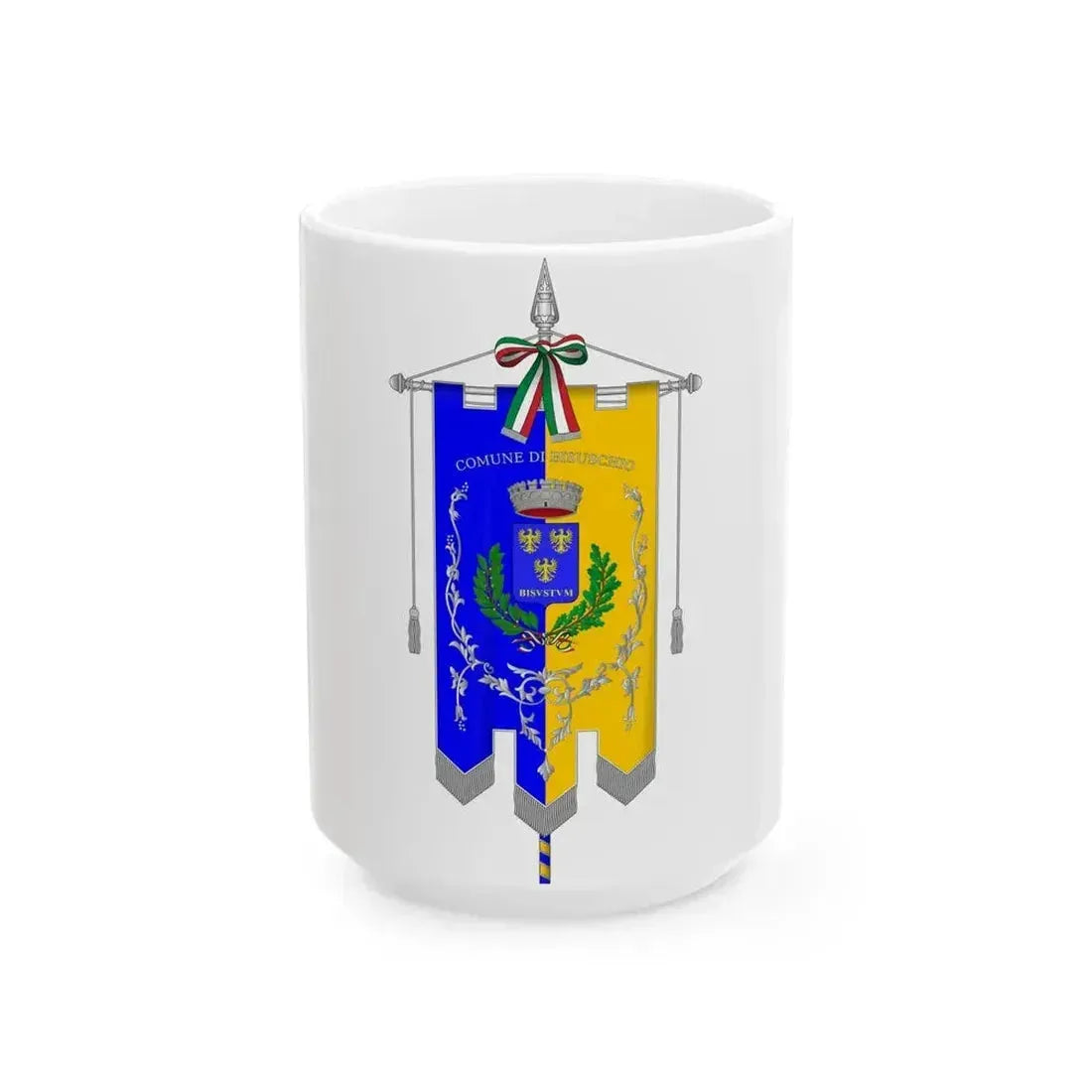 Bisuschio-Gonfalone (Italy) White Coffee Mug 15oz - Go Mug Yourself