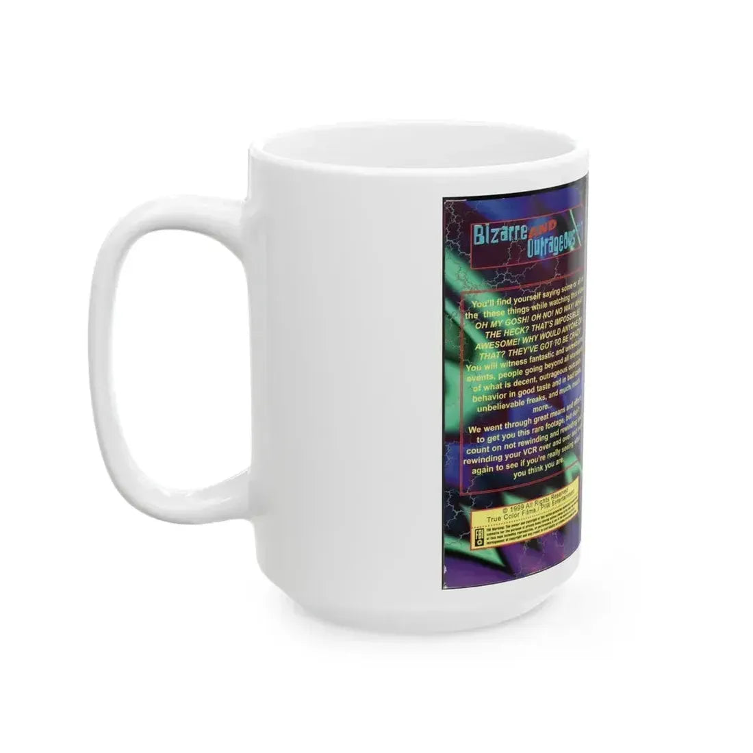 BIZARRE AND OUTRAGEOUS VOLUME 1 (VHS COVER) - White Coffee Mug - Go Mug Yourself