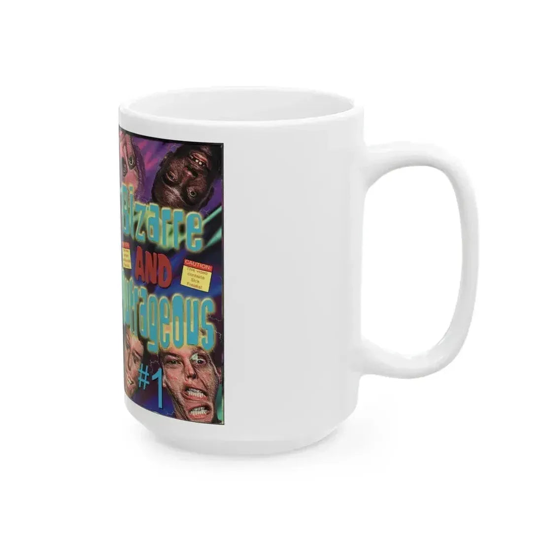 BIZARRE AND OUTRAGEOUS VOLUME 1 (VHS COVER) - White Coffee Mug - Go Mug Yourself