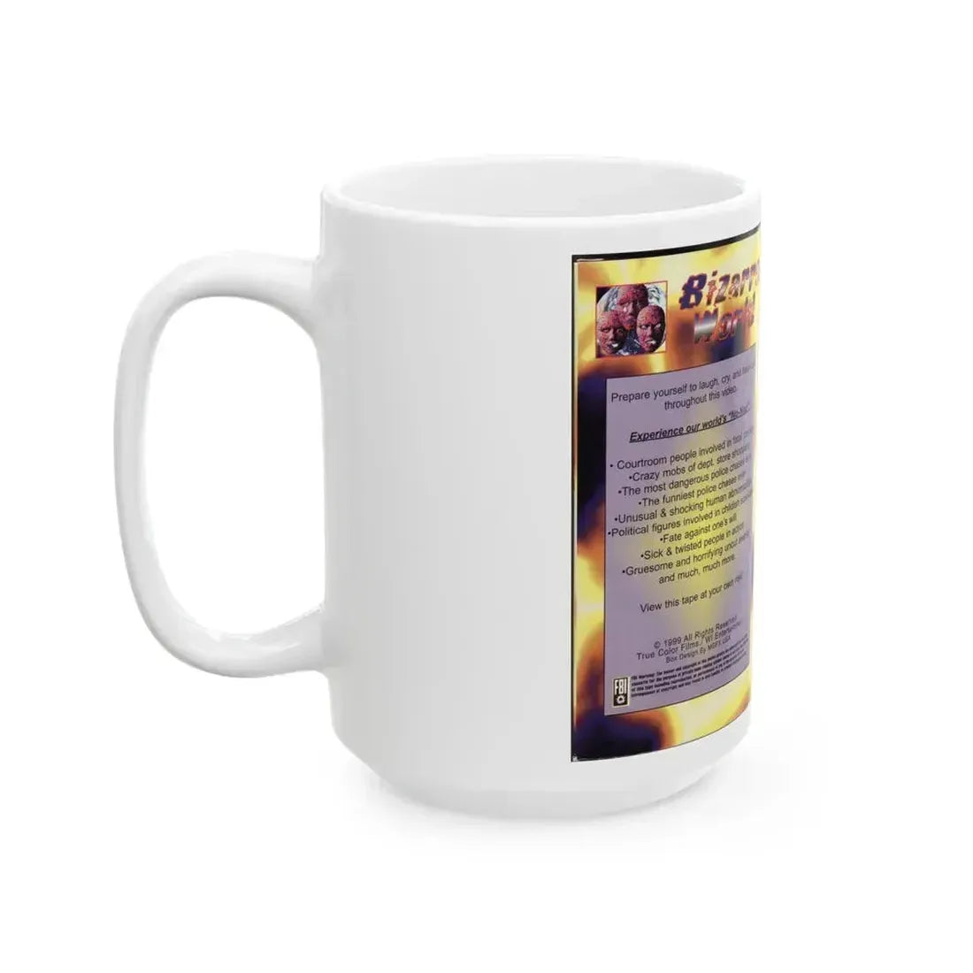 BIZARRE WORLD (VHS COVER) - White Coffee Mug - Go Mug Yourself