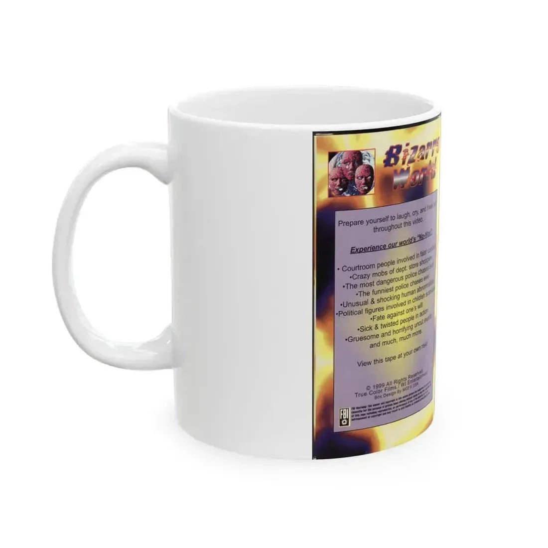 BIZARRE WORLD (VHS COVER) - White Coffee Mug - Go Mug Yourself