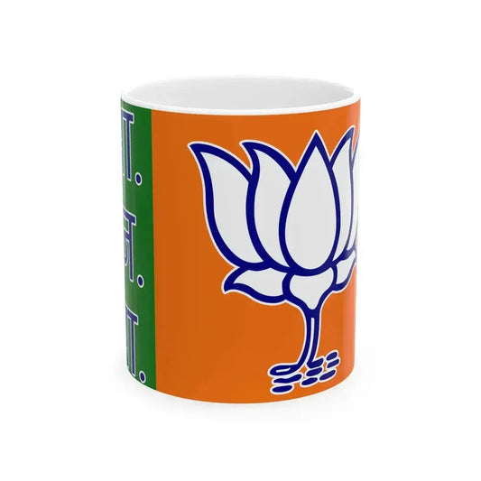 BJP Flag (India) White Coffee Mug 11oz - Go Mug Yourself