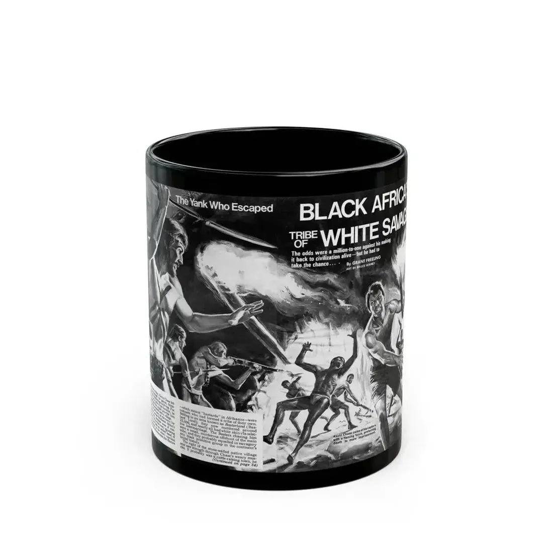 Black Africa's Tribe of White Savages, Men magazine, January 1972 - Black Coffee Mug 11oz - Go Mug Yourself