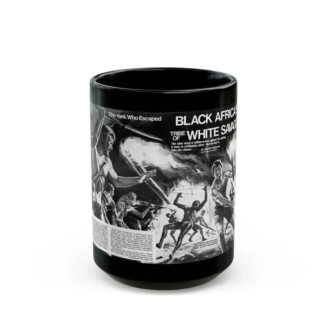 Black Africa's Tribe of White Savages, Men magazine, January 1972 - Black Coffee Mug 15oz - Go Mug Yourself