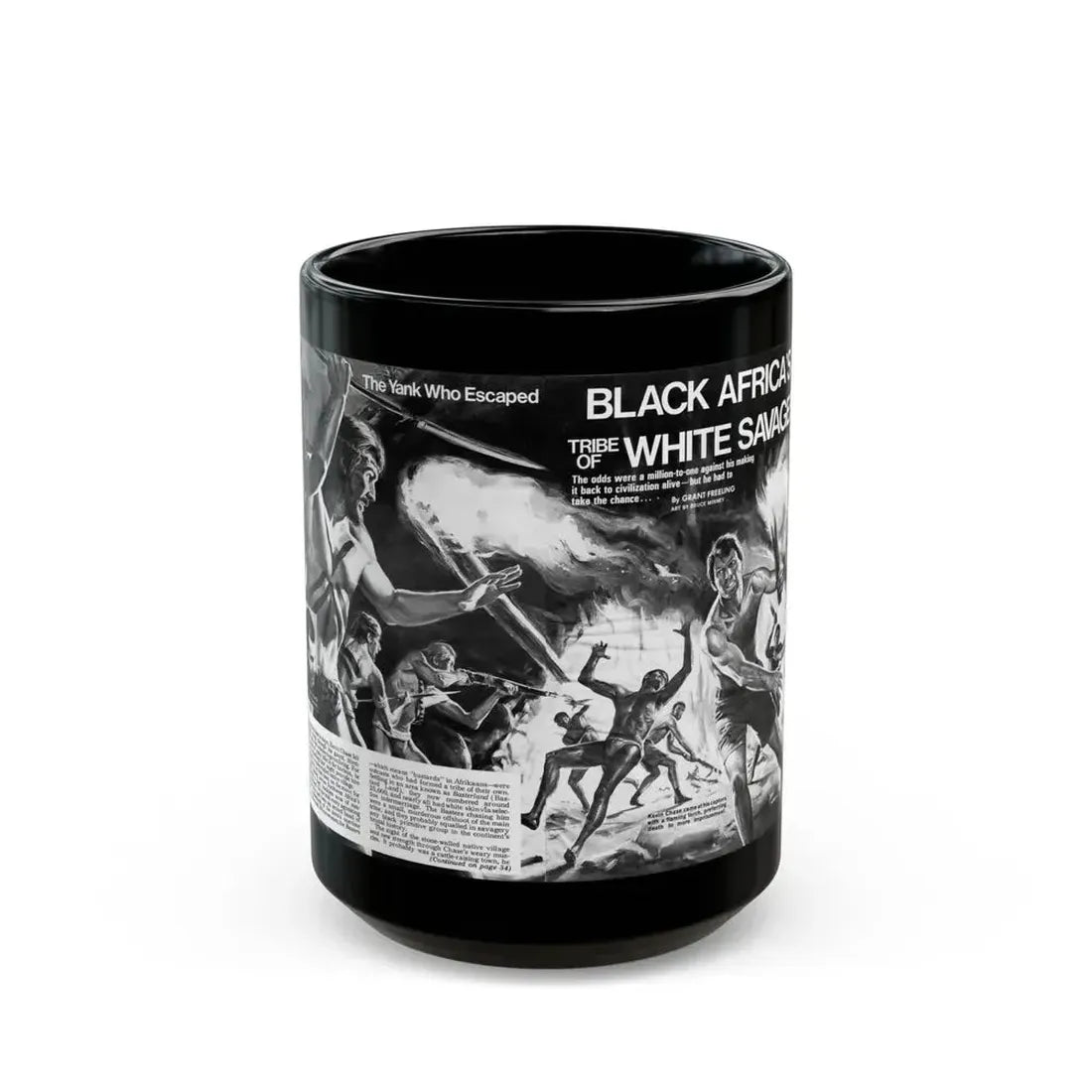 Black Africa's Tribe of White Savages, Men magazine, January 1972 - Black Coffee Mug 15oz - Go Mug Yourself