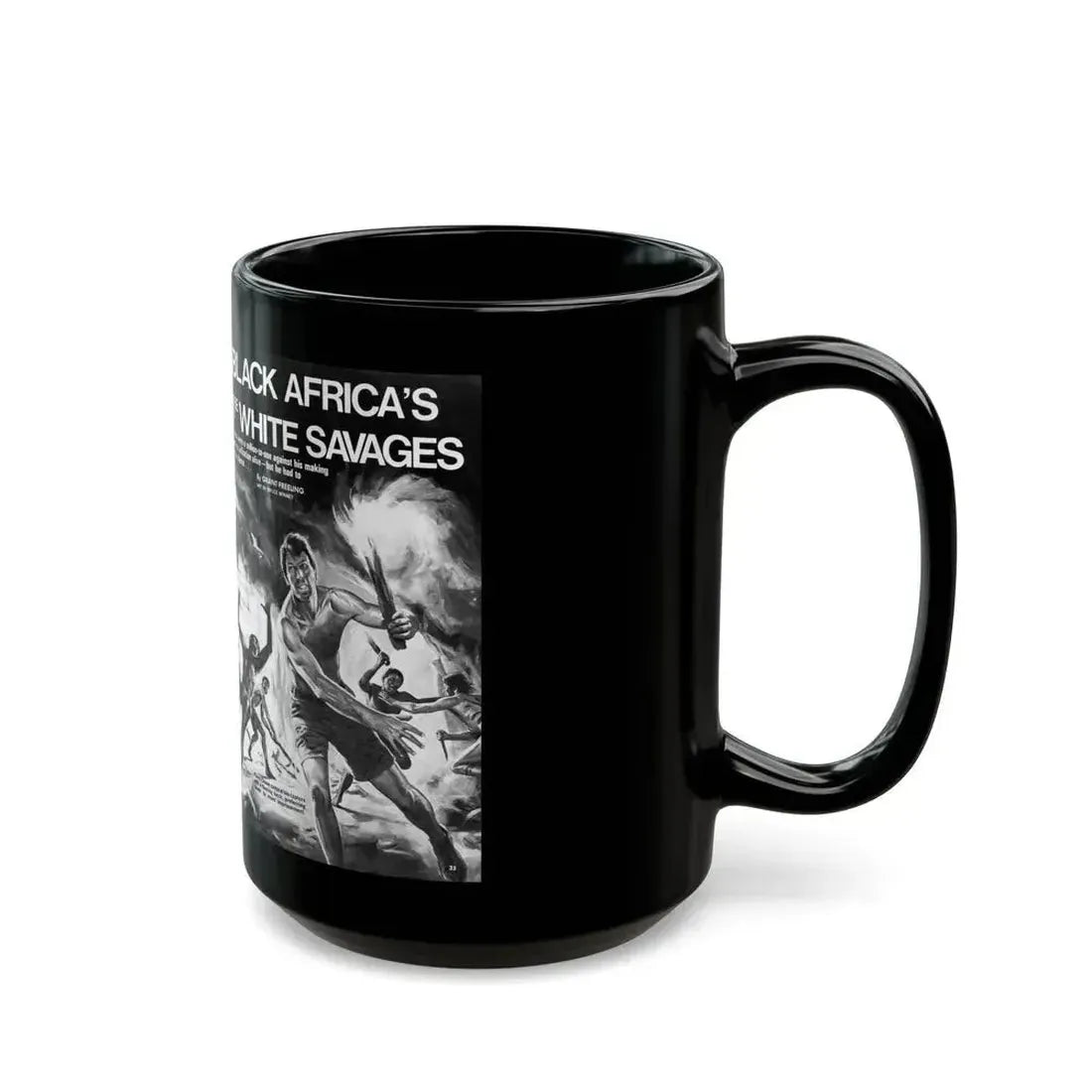 Black Africa's Tribe of White Savages, Men magazine, January 1972 - Black Coffee Mug - Go Mug Yourself