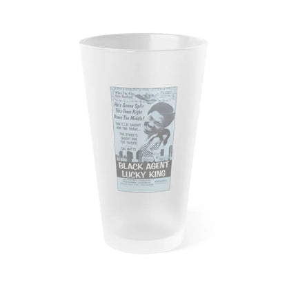 BLACK AGENT LUCKY KING (SOLOMON KING) 1974 Movie Poster - Frosted Pint Glass 16oz-16oz-Frosted-Go Mug Yourself