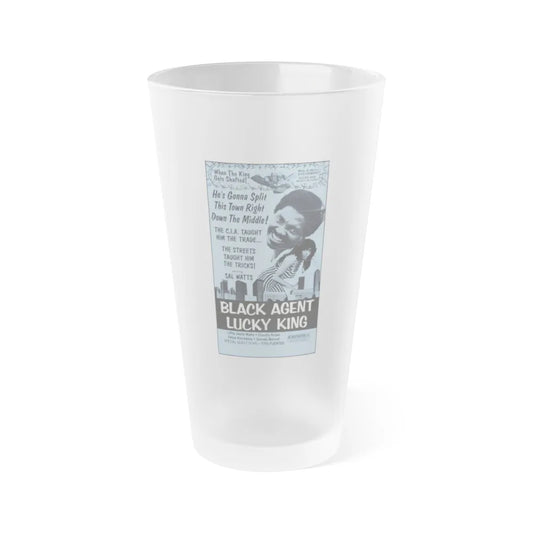 BLACK AGENT LUCKY KING (SOLOMON KING) 1974 Movie Poster - Frosted Pint Glass 16oz-16oz-Frosted-Go Mug Yourself