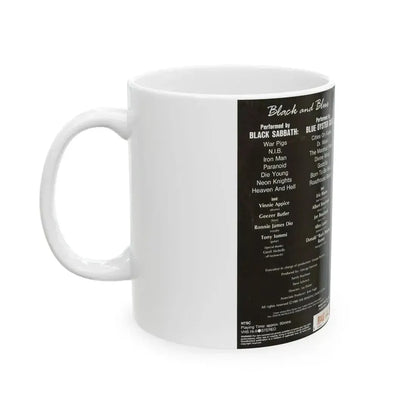 BLACK AND BLUE BLACK SABBATH AND BLUE OYSTER CULT VERSION2 (VHS COVER) - White Coffee Mug - Go Mug Yourself