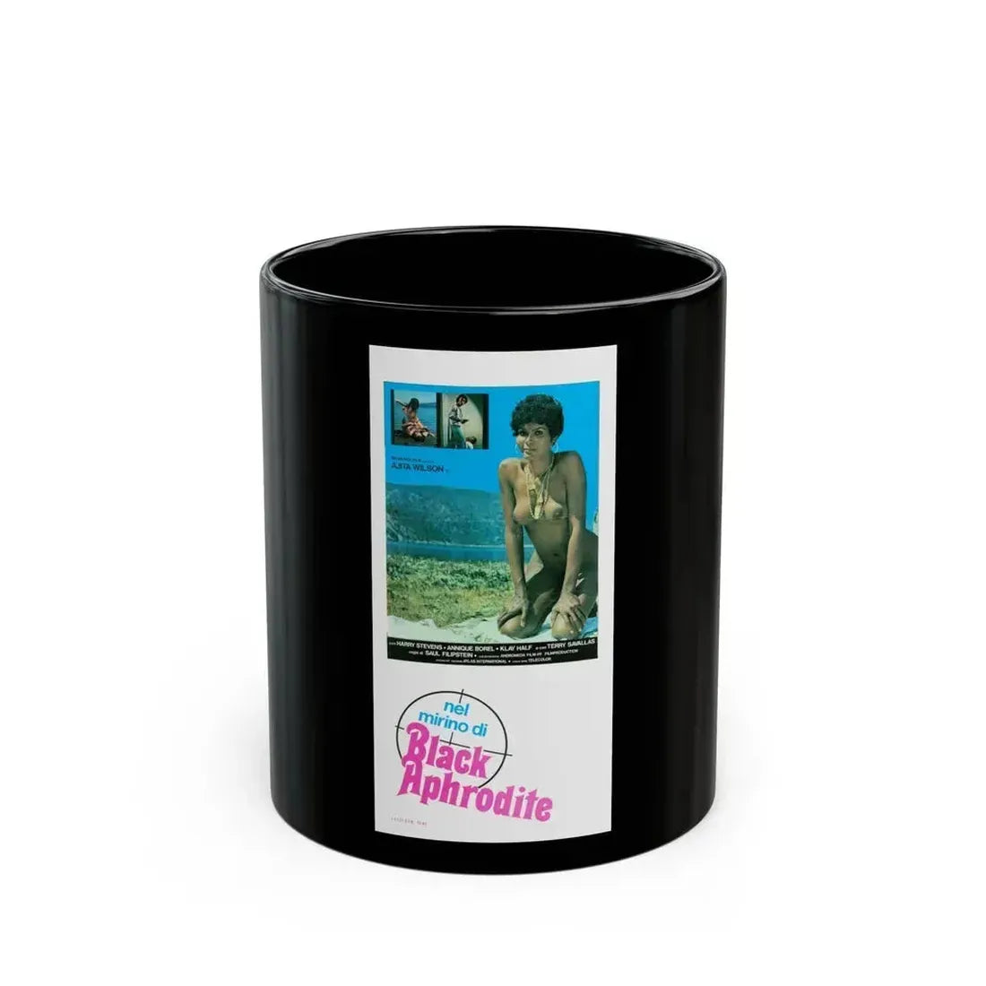 BLACK APHRODITE 1977 Movie Poster - Black Coffee Mug 11oz - Go Mug Yourself