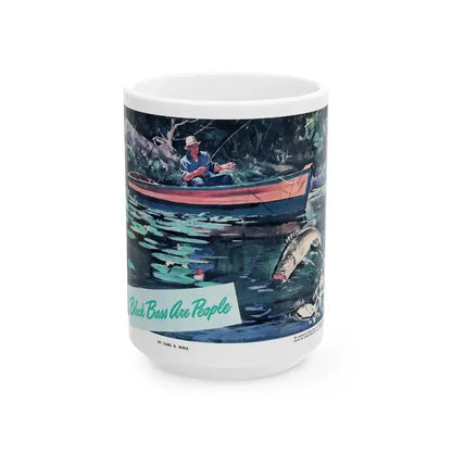 Black Bass Are People, True Magazine, September 1946 - White Coffee Mug 15oz - Go Mug Yourself