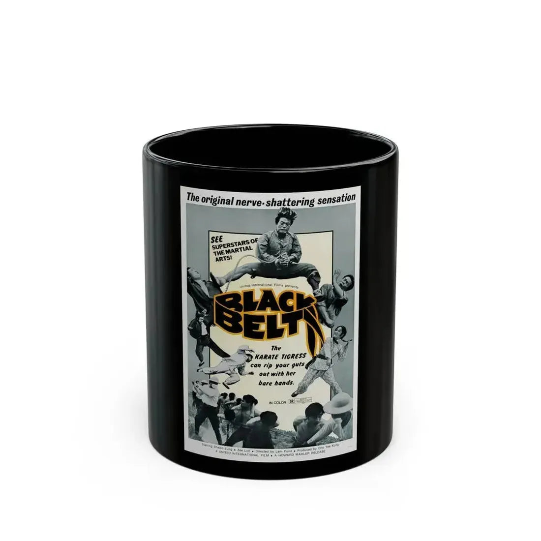 BLACK BELT 1973 Movie Poster - Black Coffee Mug 11oz - Go Mug Yourself
