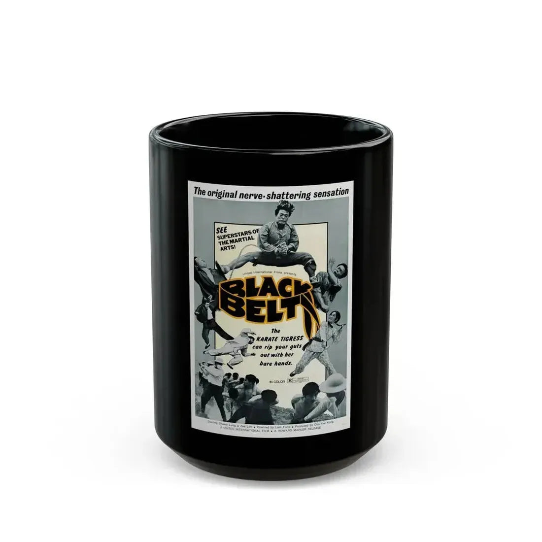 BLACK BELT 1973 Movie Poster - Black Coffee Mug 15oz - Go Mug Yourself