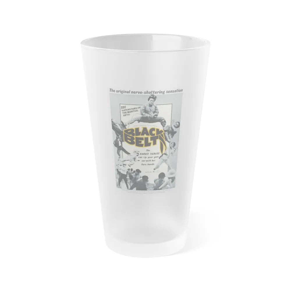 BLACK BELT 1973 Movie Poster - Frosted Pint Glass 16oz-16oz-Frosted-Go Mug Yourself